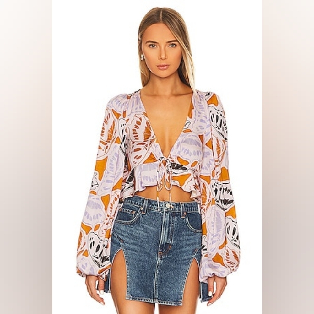 Esmeralda Crop Top in Orange FOR LOVE & LEMONS